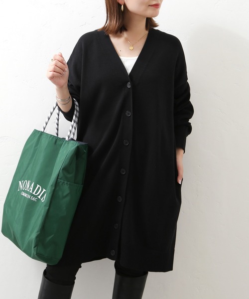 JOURNAL STANDARD（ジャーナルスタンダード）の「CRAFTロングカーデ◆（カーディガン/ボレロ・レディース・ブラック/ナチュラル・FREE）」の6枚目の写真