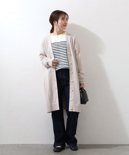 JOURNAL STANDARD（ジャーナルスタンダード）の「CRAFTロングカーデ◆（カーディガン/ボレロ・レディース・ブラック/ナチュラル・FREE）」の7枚目の写真