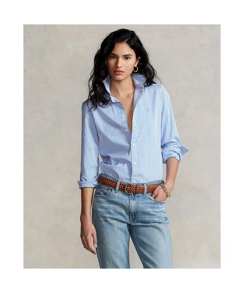 POLO RALPH LAUREN(ポロ ラルフ ローレン)の「クラシック フィット ストライプド コットン シャツ(シャツ/ブラウス・レディース・ブルー・0/00/10/2/4/6/8)」の5枚目の写真