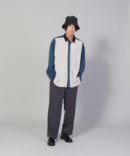 UNIIT（ユニット）の「【UNIIT／ユニット】カットプリーツスイッチルーズシャツ　ビッグシルエット（シャツ/ブラウス・メンズ・チャコールグレー/ブルー/ベージュ・SMALL/MEDIUM/LARGE）」の22枚目の写真