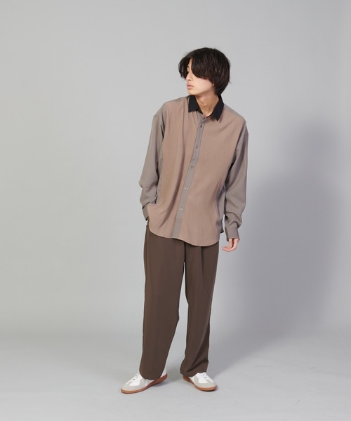 UNIIT（ユニット）の「【UNIIT／ユニット】カットプリーツスイッチルーズシャツ　ビッグシルエット（シャツ/ブラウス・メンズ・チャコールグレー/ブルー/ベージュ・SMALL/MEDIUM/LARGE）」の14枚目の写真