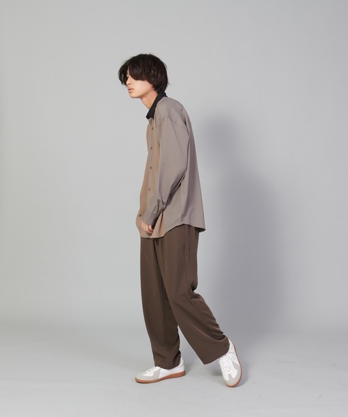 UNIIT（ユニット）の「【UNIIT／ユニット】カットプリーツスイッチルーズシャツ　ビッグシルエット（シャツ/ブラウス・メンズ・チャコールグレー/ブルー/ベージュ・SMALL/MEDIUM/LARGE）」の15枚目の写真