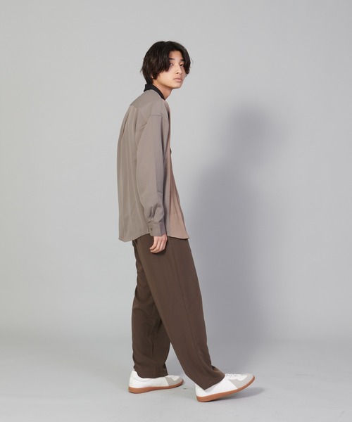 UNIIT（ユニット）の「【UNIIT／ユニット】カットプリーツスイッチルーズシャツ　ビッグシルエット（シャツ/ブラウス・メンズ・チャコールグレー/ブルー/ベージュ・SMALL/MEDIUM/LARGE）」の17枚目の写真