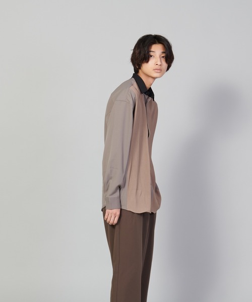 UNIIT（ユニット）の「【UNIIT／ユニット】カットプリーツスイッチルーズシャツ　ビッグシルエット（シャツ/ブラウス・メンズ・チャコールグレー/ブルー/ベージュ・SMALL/MEDIUM/LARGE）」の21枚目の写真