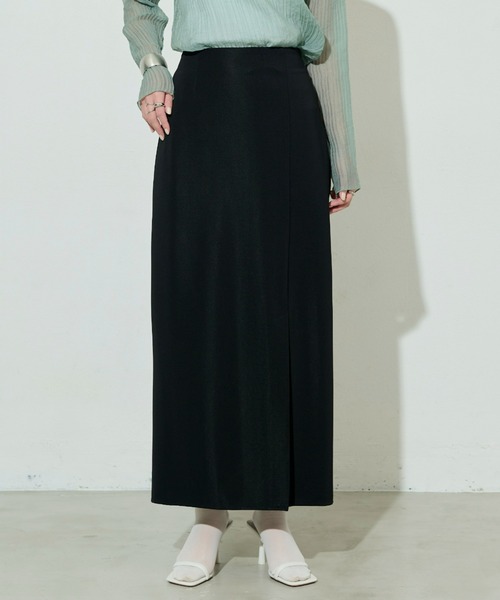 Aunt Marie's（アントマリーズ）の「スリットタイトロングスカート（スカート・レディース・ブラック/ブルー/アイボリー/チャコールグレー/ブラウン・FREE/MEDIUM/TALL）」の6枚目の写真