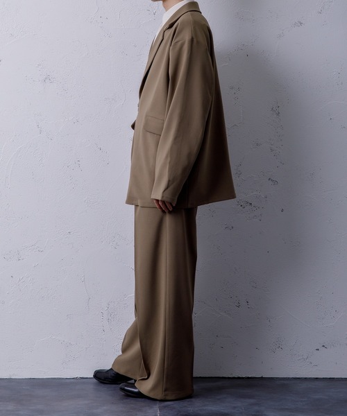 Adoon plain(アドーンプレーン)の「【Adoon plain】ジップダブルジャケット(セットアップ着用可!)(テーラードジャケット・メンズ・ブラック/ブラウン/グレー・MEDIUM/LARGE)」の15枚目の写真