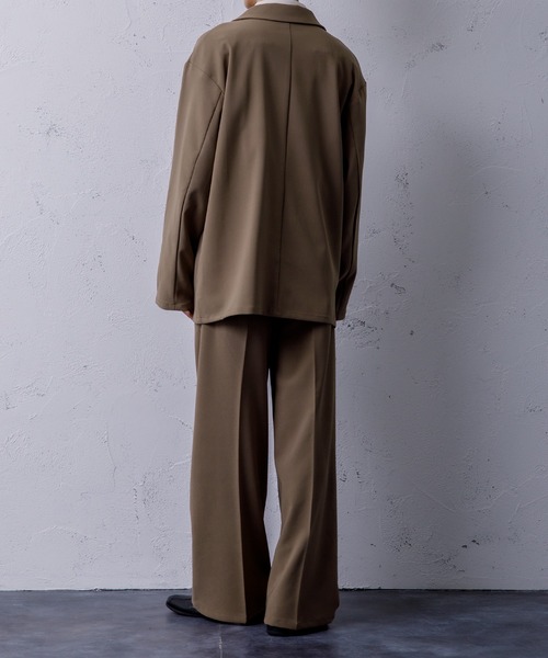 Adoon plain(アドーンプレーン)の「【Adoon plain】ジップダブルジャケット(セットアップ着用可!)(テーラードジャケット・メンズ・ブラック/ブラウン/グレー・MEDIUM/LARGE)」の14枚目の写真