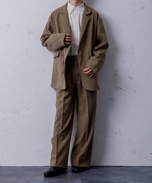 Adoon plain(アドーンプレーン)の「【Adoon plain】ジップダブルジャケット(セットアップ着用可!)(テーラードジャケット・メンズ・ブラック/ブラウン/グレー・MEDIUM/LARGE)」の13枚目の写真