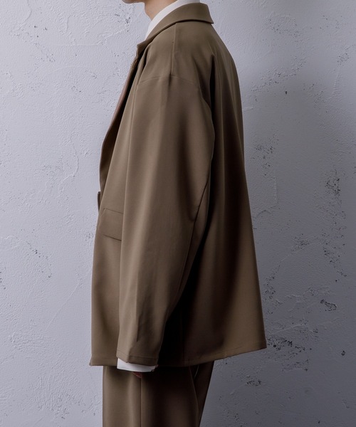 Adoon plain(アドーンプレーン)の「【Adoon plain】ジップダブルジャケット(セットアップ着用可!)(テーラードジャケット・メンズ・ブラック/ブラウン/グレー・MEDIUM/LARGE)」の20枚目の写真