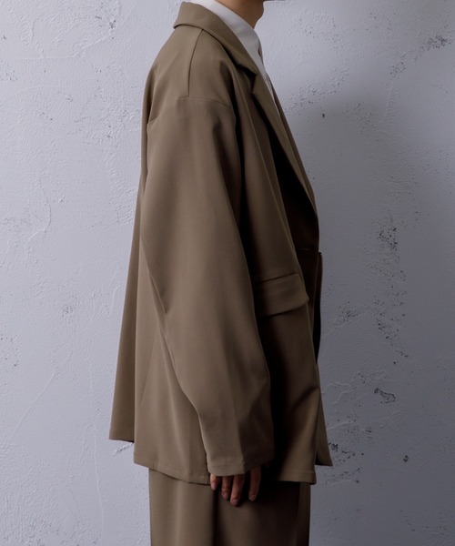 Adoon plain(アドーンプレーン)の「【Adoon plain】ジップダブルジャケット(セットアップ着用可!)(テーラードジャケット・メンズ・ブラック/ブラウン/グレー・MEDIUM/LARGE)」の21枚目の写真