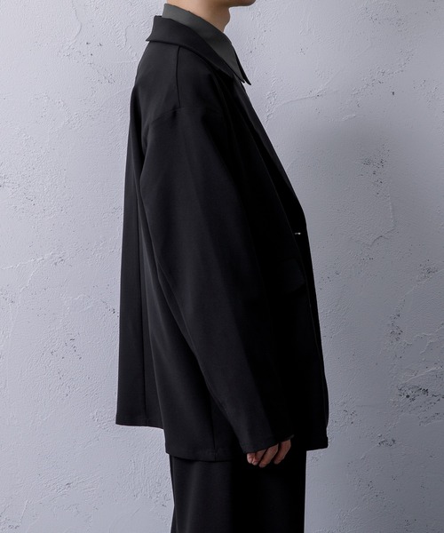 Adoon plain(アドーンプレーン)の「【Adoon plain】ジップダブルジャケット(セットアップ着用可!)(テーラードジャケット・メンズ・ブラック/ブラウン/グレー・MEDIUM/LARGE)」の11枚目の写真