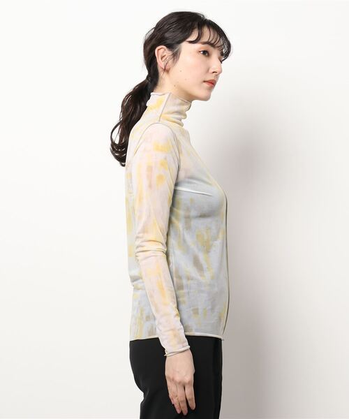 reca(レカ)の「シアープリントアウトシームボトルネックプルオーバー(Tシャツ/カットソー・レディース・グレー/イエロー・M)」の4枚目の写真