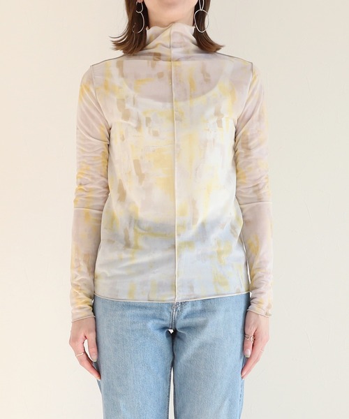 reca(レカ)の「シアープリントアウトシームボトルネックプルオーバー(Tシャツ/カットソー・レディース・グレー/イエロー・M)」の12枚目の写真