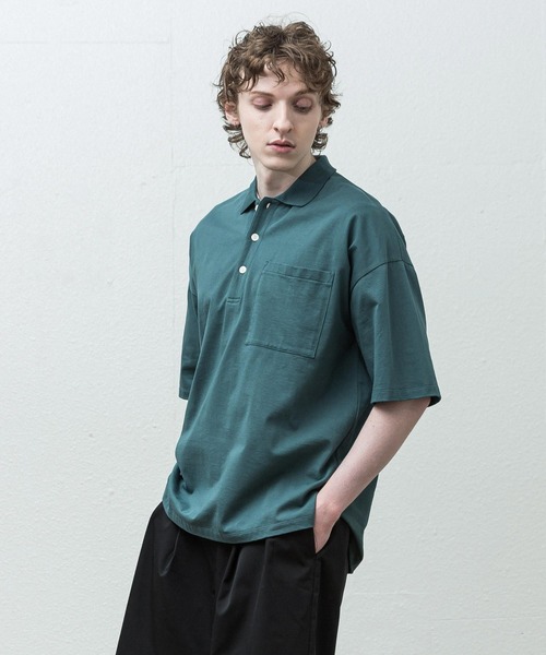 【KOCHE】SILKカラーブロック パッチワーク オーバーサイズ ポロシャツ KOCHE】SILKカラーブロック パッチワーク オーバーサイズ ポロシャツ