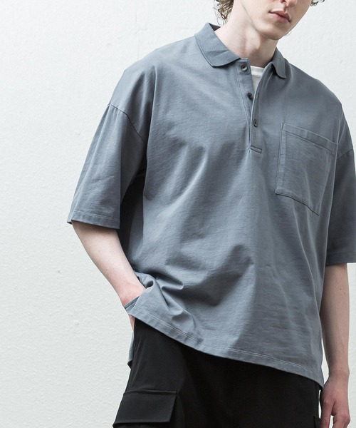 SLICK ポロシャツ 「SLICK/スリック」Micro Border Drawstring