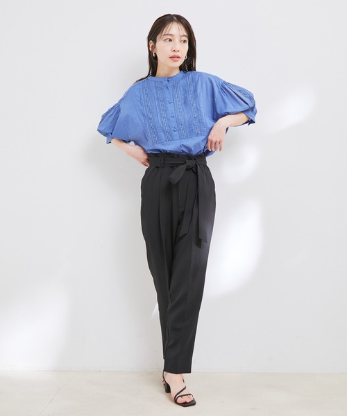 vis-`a-vis(ビサビ)の「【WEB限定】【追加生産】ピンタック&レースで主役級。コットンチュニック(シャツ/ブラウス・レディース・ピンク/ブラック/ブルー系その他4/ライトグリーン/ホワイト・FREE)」の15枚目の写真