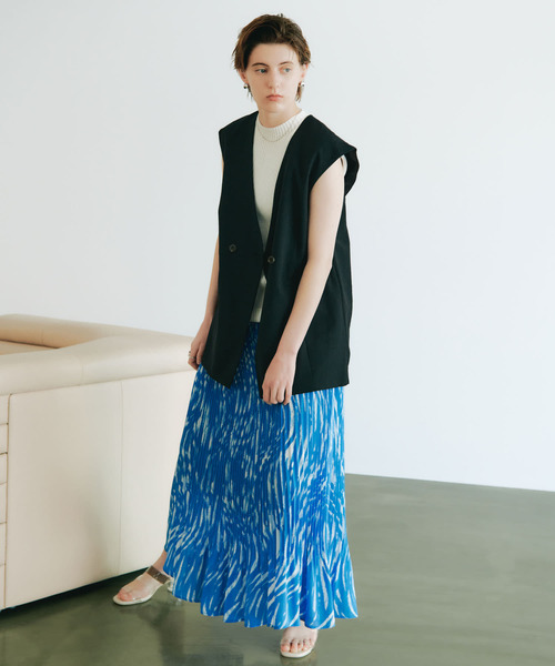 SENSE OF PLACE by URBAN RESEARCH(センスオブプレイスバイアーバンリサーチ)の「リネンライクフレンチスリーブノーカラージレ(その他アウター・レディース・ブラック/ライトベージュ・ONE)」の22枚目の写真