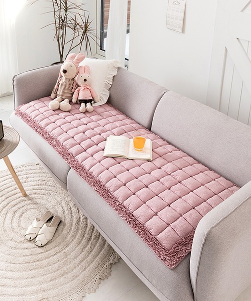 aimoha（アイモハ）の「ダブルソファー用フワフワクッション（クッション/クッションカバー・レディース・グレー/オフホワイト/ピンク・FREE）」の11枚目の写真