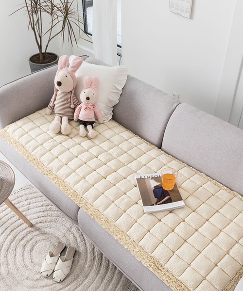 aimoha（アイモハ）の「ダブルソファー用フワフワクッション（クッション/クッションカバー・レディース・グレー/オフホワイト/ピンク・FREE）」の10枚目の写真