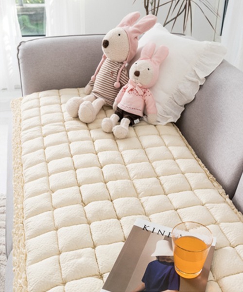 aimoha（アイモハ）の「ダブルソファー用フワフワクッション（クッション/クッションカバー・レディース・グレー/オフホワイト/ピンク・FREE）」の9枚目の写真