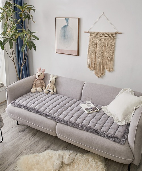 aimoha（アイモハ）の「ダブルソファー用フワフワクッション（クッション/クッションカバー・レディース・グレー/オフホワイト/ピンク・FREE）」の7枚目の写真