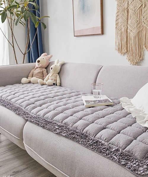 aimoha（アイモハ）の「ダブルソファー用フワフワクッション（クッション/クッションカバー・レディース・グレー/オフホワイト/ピンク・FREE）」の6枚目の写真