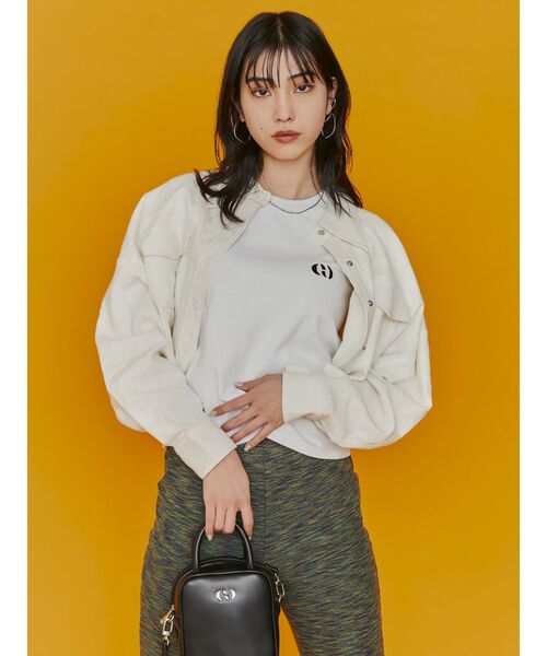 EMODA（エモダ）の「オーバークロップシャツジャケット（ブルゾン・レディース・ホワイト/ブラック/ブルー/その他・FREE）」の20枚目の写真