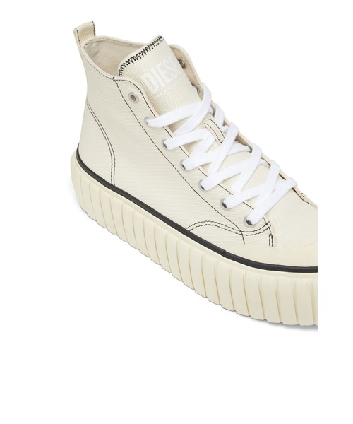 DIESEL(ディーゼル)の「レディース デニムキャンバス プラットフォーム ミドルカットスニーカー(スニーカー・レディース・ブラック/カーキ/ホワイト/ピンク・36/37/38/35/39)」の10枚目の写真