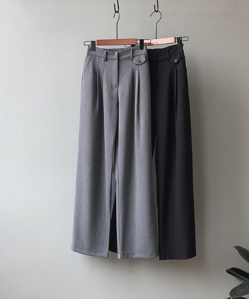 by muni:r（バイ ムニール）の「ピンタックポケットポイントワイドスラックス（スラックス・レディース・ブラック/グレー・SMALL/MEDIUM）」の13枚目の写真