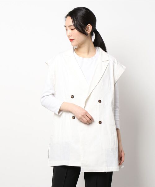 KOBE LETTUCE（コウベレタス）の「ストレッチリネンジャケット（その他アウター・レディース・ベージュ/ネイビー/ブラウン/オフホワイト・FREE）」の20枚目の写真