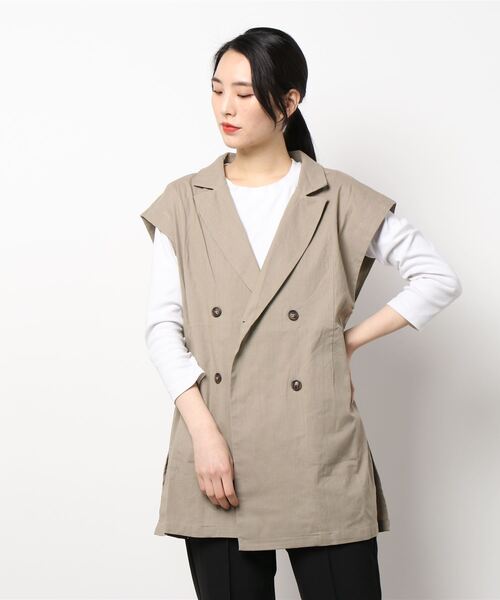 KOBE LETTUCE（コウベレタス）の「ストレッチリネンジャケット（その他アウター・レディース・ベージュ/ネイビー/ブラウン/オフホワイト・FREE）」の21枚目の写真