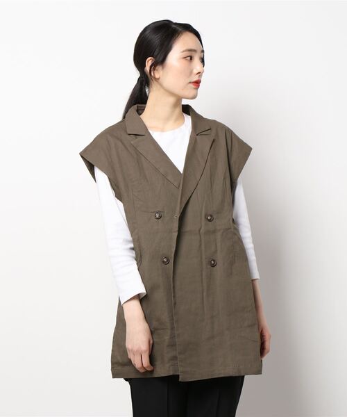 KOBE LETTUCE（コウベレタス）の「ストレッチリネンジャケット（その他アウター・レディース・ベージュ/ネイビー/ブラウン/オフホワイト・FREE）」の22枚目の写真