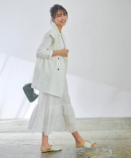 KOBE LETTUCE（コウベレタス）の「ストレッチリネンジャケット（その他アウター・レディース・ベージュ/ネイビー/ブラウン/オフホワイト・FREE）」の8枚目の写真