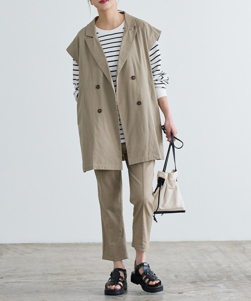 KOBE LETTUCE（コウベレタス）の「ストレッチリネンジャケット（その他アウター・レディース・ベージュ/ネイビー/ブラウン/オフホワイト・FREE）」の5枚目の写真