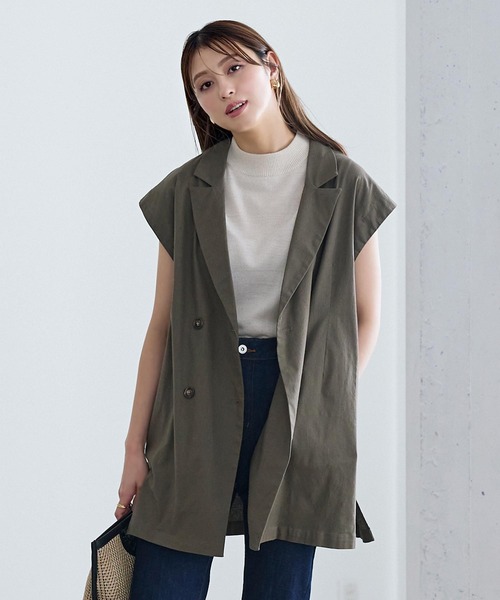 KOBE LETTUCE（コウベレタス）の「ストレッチリネンジャケット（その他アウター・レディース・ベージュ/ネイビー/ブラウン/オフホワイト・FREE）」の14枚目の写真