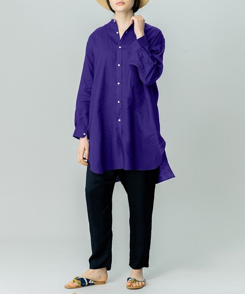 ORCIVAL(オーシバル)の「ORCIVAL | リネン バンドカラーシャツ WOMEN(シャツ/ブラウス・レディース・ラベンダー/ブルー/サックスブルー/ピンク・1)」の19枚目の写真