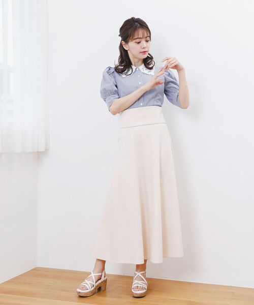 MAJESTIC LEGON(マジェスティックレゴン)の「☆レースカラーパフ袖ブラウス(シャツ/ブラウス・レディース・オフホワイト/ブルー系その他2/ブラック・MEDIUM)」の4枚目の写真