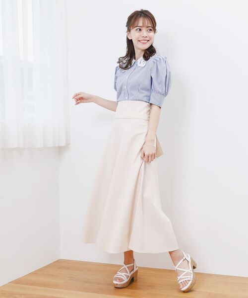 MAJESTIC LEGON(マジェスティックレゴン)の「☆レースカラーパフ袖ブラウス(シャツ/ブラウス・レディース・オフホワイト/ブルー系その他2/ブラック・MEDIUM)」の5枚目の写真