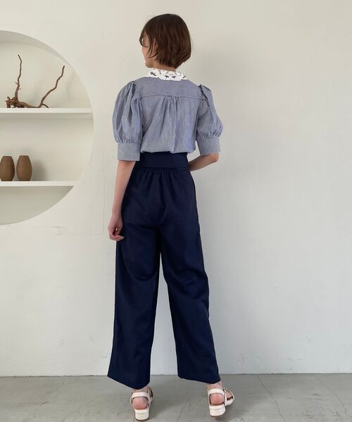 MAJESTIC LEGON(マジェスティックレゴン)の「☆レースカラーパフ袖ブラウス(シャツ/ブラウス・レディース・オフホワイト/ブルー系その他2/ブラック・MEDIUM)」の16枚目の写真