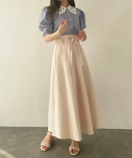 MAJESTIC LEGON(マジェスティックレゴン)の「☆レースカラーパフ袖ブラウス(シャツ/ブラウス・レディース・オフホワイト/ブルー系その他2/ブラック・MEDIUM)」の18枚目の写真