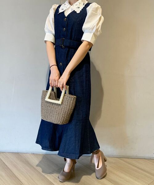 MAJESTIC LEGON(マジェスティックレゴン)の「☆レースカラーパフ袖ブラウス(シャツ/ブラウス・レディース・オフホワイト/ブルー系その他2/ブラック・MEDIUM)」の21枚目の写真