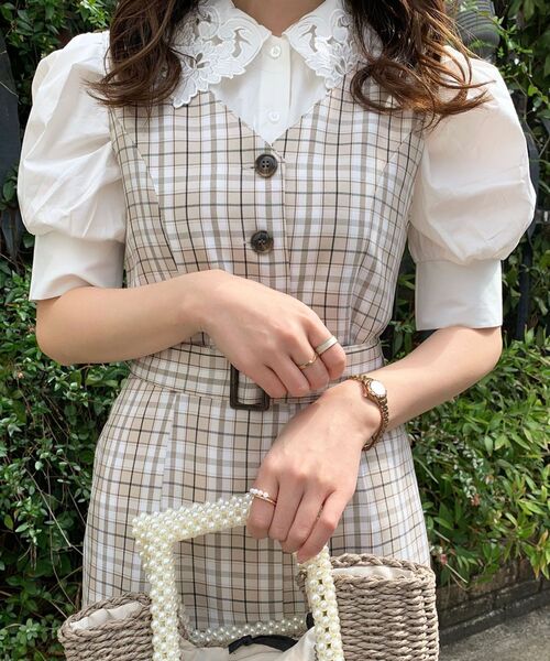 MAJESTIC LEGON(マジェスティックレゴン)の「☆レースカラーパフ袖ブラウス(シャツ/ブラウス・レディース・オフホワイト/ブルー系その他2/ブラック・MEDIUM)」の22枚目の写真