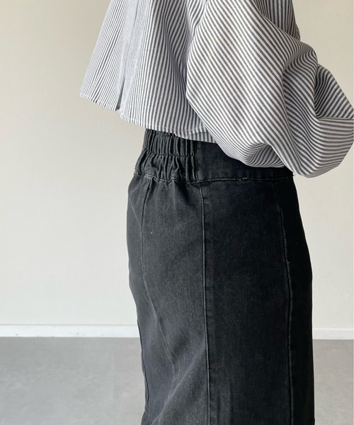 y/m by misato（イムバイミサト）の「デニムマーメイドスカート（スカート・レディース・ブラック/ブルー・FREE）」の6枚目の写真