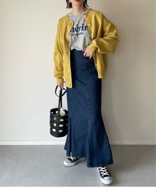 y/m by misato（イムバイミサト）の「デニムマーメイドスカート（スカート・レディース・ブラック/ブルー・FREE）」の3枚目の写真