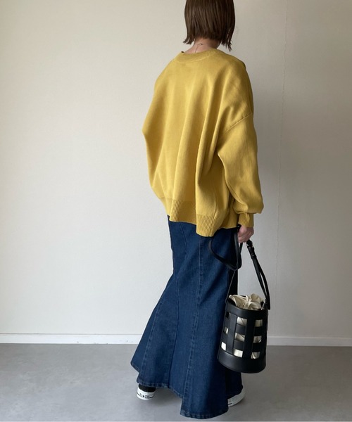 y/m by misato（イムバイミサト）の「デニムマーメイドスカート（スカート・レディース・ブラック/ブルー・FREE）」の4枚目の写真