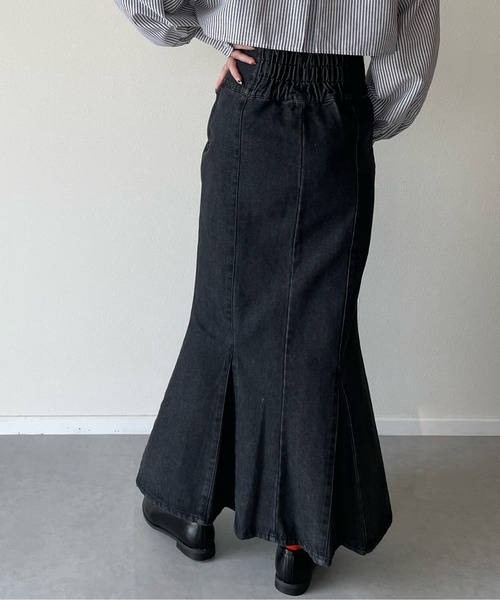 y/m by misato（イムバイミサト）の「デニムマーメイドスカート（スカート・レディース・ブラック/ブルー・FREE）」の8枚目の写真