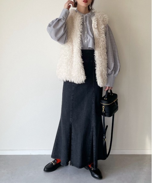 y/m by misato（イムバイミサト）の「デニムマーメイドスカート（スカート・レディース・ブラック/ブルー・FREE）」の7枚目の写真