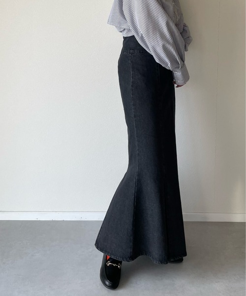 y/m by misato（イムバイミサト）の「デニムマーメイドスカート（スカート・レディース・ブラック/ブルー・FREE）」の10枚目の写真