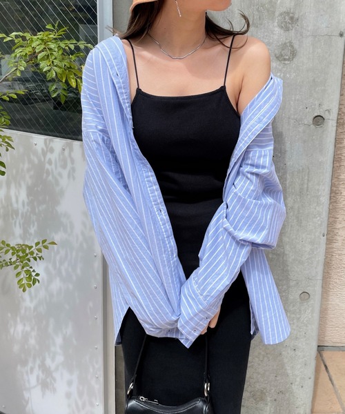 WHO'S WHO gallery(フーズフーギャラリー)の「リブナローキャミワンピース(ワンピース・レディース・オレンジ/サックスブルー/ブラック/オフホワイト/トップグレー・FREE)」の18枚目の写真