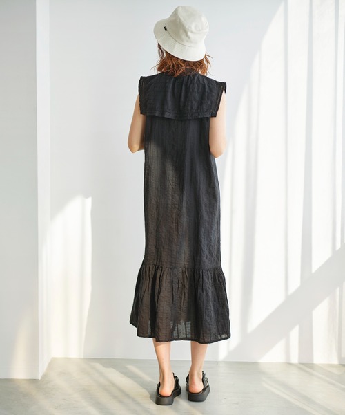 GeeRA(ジーラ)の「コットンセーラーカラーワンピース(ワンピース・レディース・ブラック/キャメル・MEDIUM/LARGE/X-LARGE)」の9枚目の写真